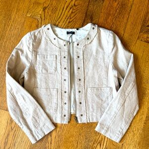 Ikks Beige Girl’s Blazer with grommet details